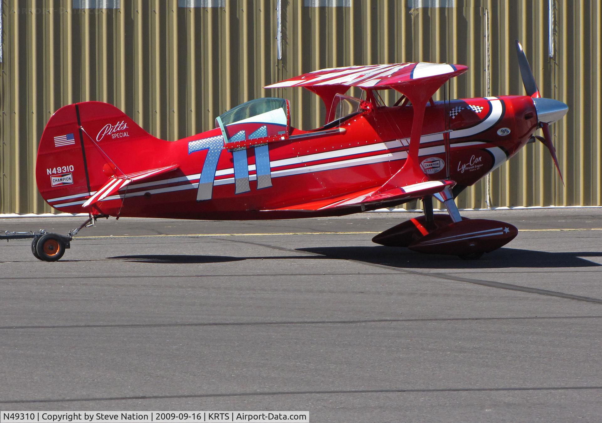 N49310, 1982 Aerotek Pitts S-1S Special C/N KA-103, Race # 711 1982 Aerotek PITTS SPECIAL S-1S awaiting tow out for morning heat in Biplane Class @ 2009 Reno Air Races