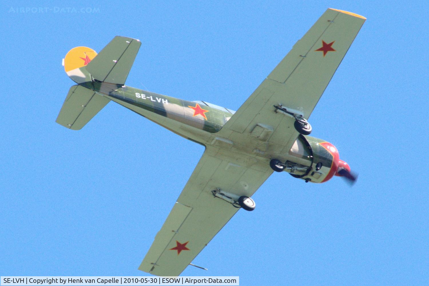 SE-LVH, 1991 Yakovlev Yak-52 C/N 9111412, Yak-52 during a demonstration flight over Västerås Hässlö airport, Sweden