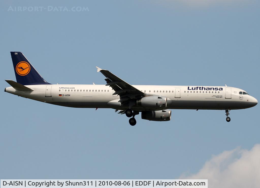 D-AISN, 2008 Airbus A321-231 C/N 3592, Landing rwy 07R