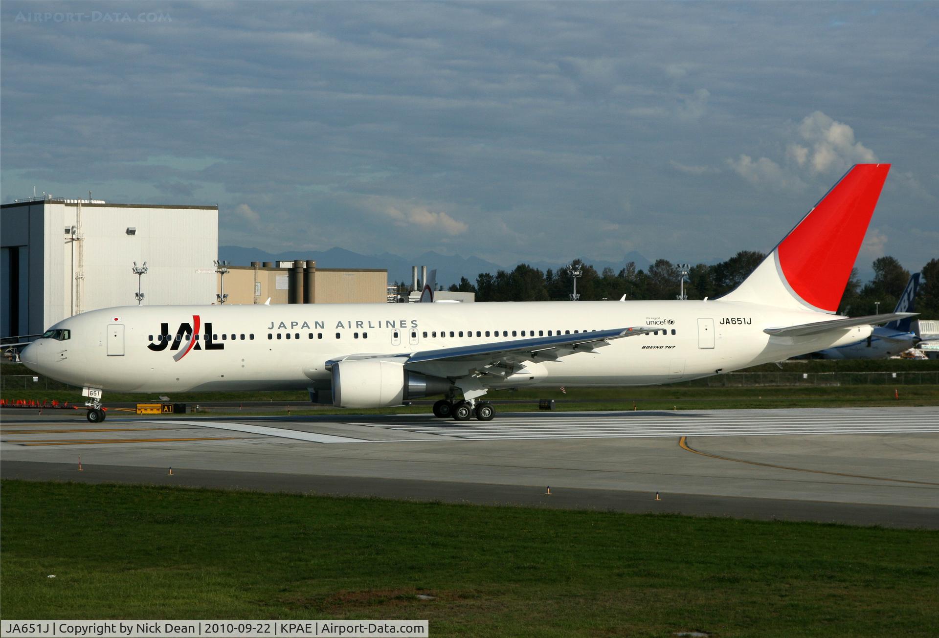 JA651J, 2010 Boeing 767-346/ER C/N 40363, KPAE Boeing 951 returning from a KPAE-KMWH-KPAE test flight today