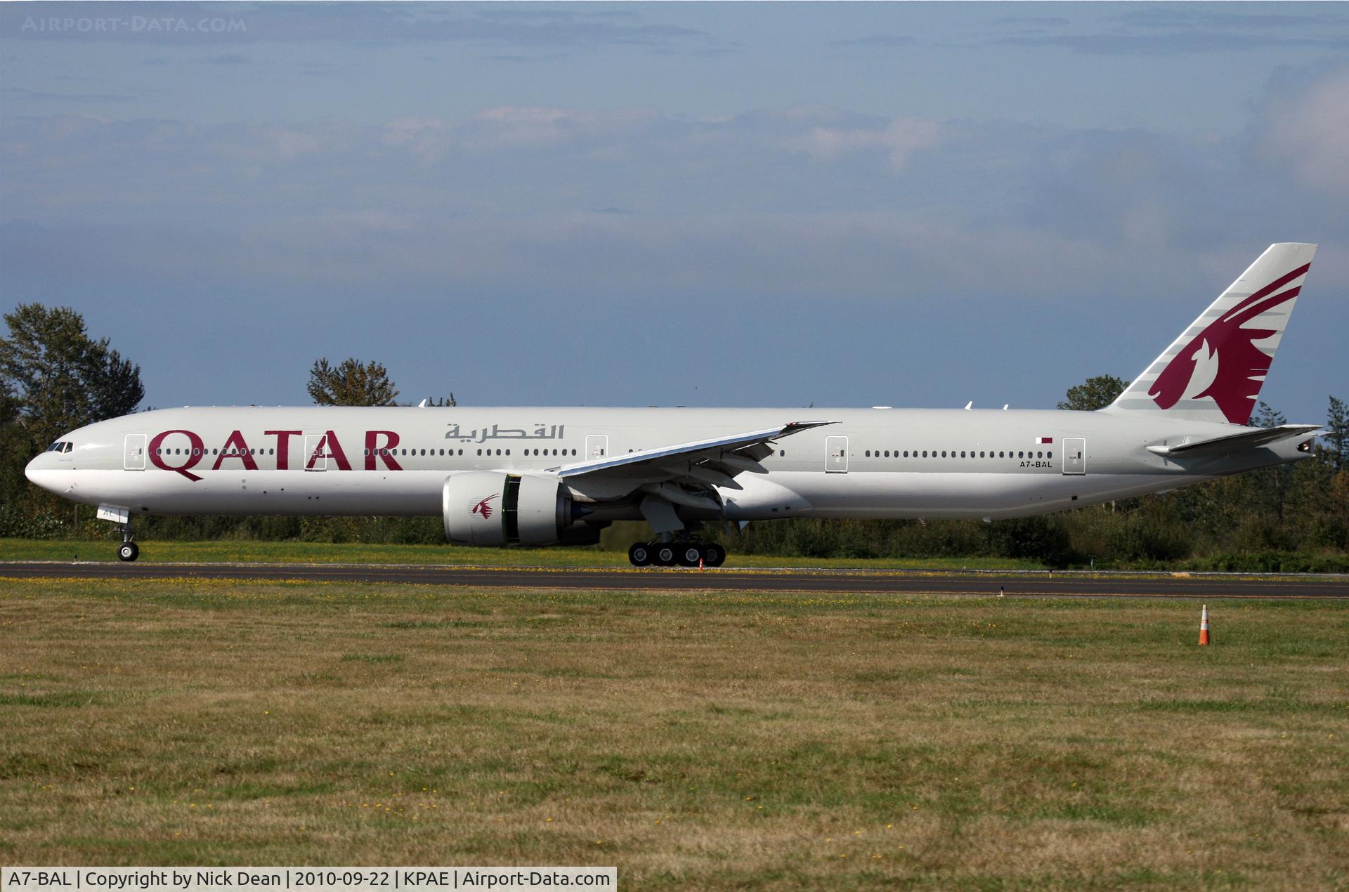 A7-BAL, 2010 Boeing 777-3DZ/ER C/N 38244, KPAE Boeing 882 returning on 16R from a KPAE-KPAE test flight