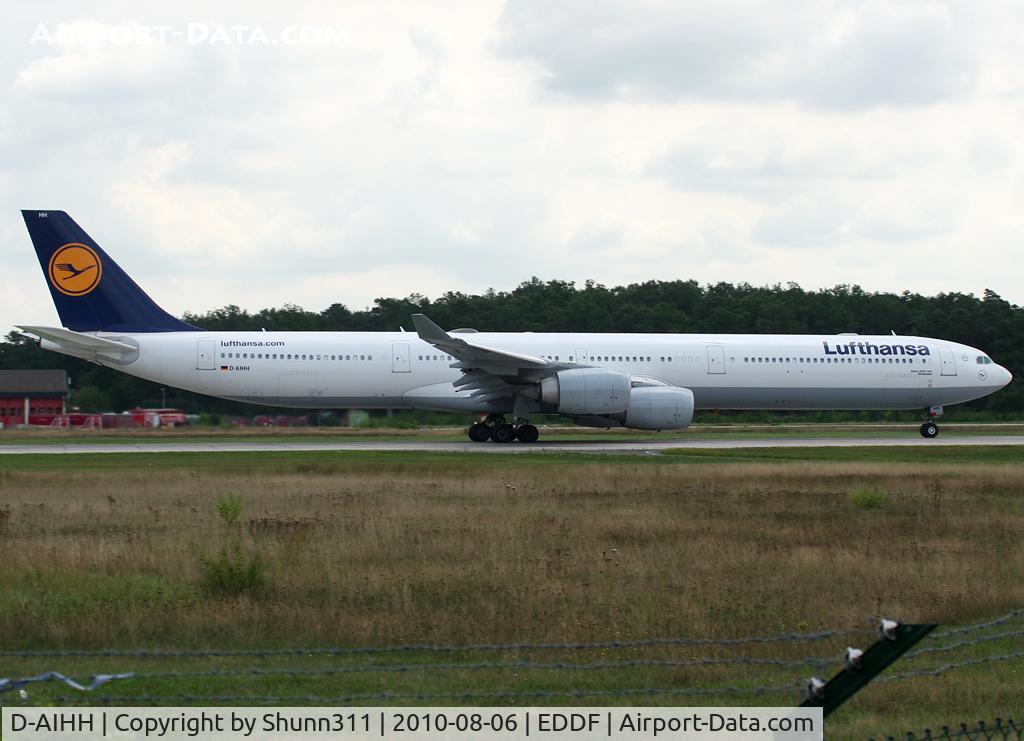 D-AIHH, 2004 Airbus A340-642 C/N 566, Taking off rwy 18
