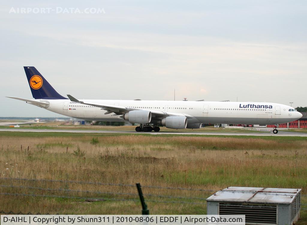 D-AIHL, 2004 Airbus A340-642 C/N 583, Taking off rwy 18