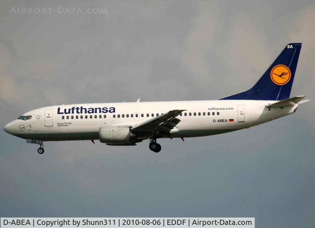 D-ABEA, 1990 Boeing 737-330 C/N 24565, Landing rwy 25L