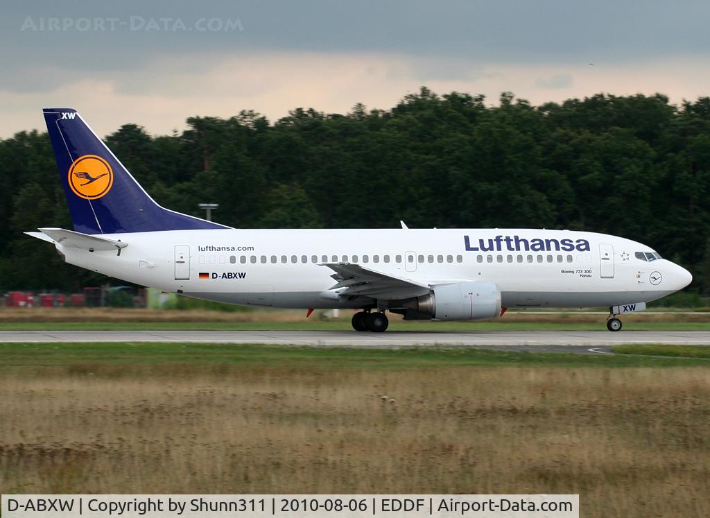 D-ABXW, 1989 Boeing 737-330 C/N 24561, Taking off rwy 18