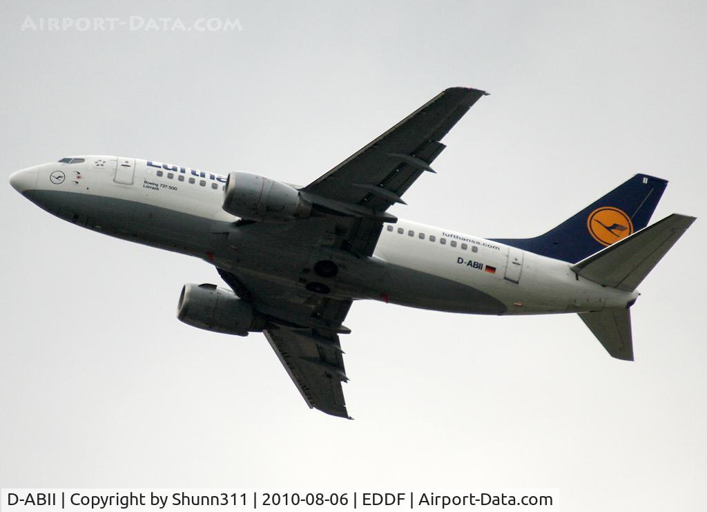 D-ABII, 1991 Boeing 737-530 C/N 24822, Taking off rwy 25R