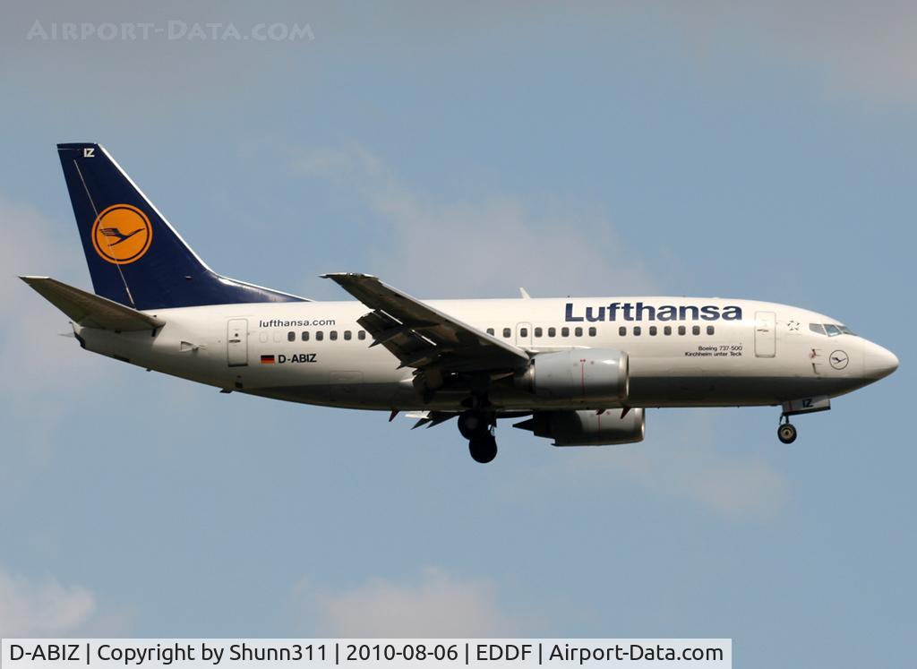D-ABIZ, 1991 Boeing 737-530 C/N 25244, Landing rwy 07R