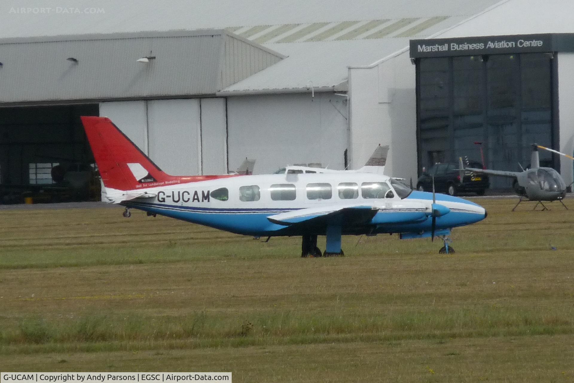 G-UCAM, 1974 Piper PA-31-350 Chieftain C/N 31-7405402, Arriving at its base Cambridge