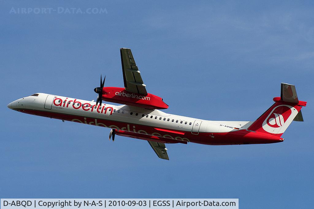 D-ABQD, 2009 De Havilland Canada DHC-8-402Q Dash 8 C/N 4234, Departing back home