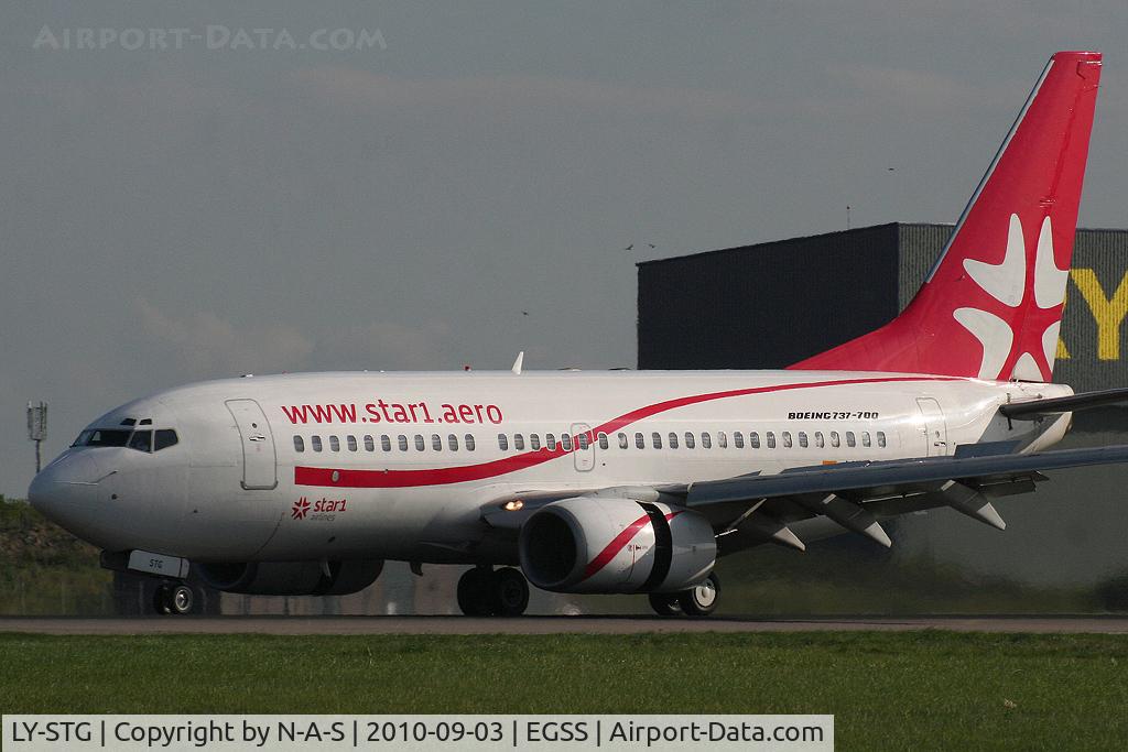 LY-STG, 1999 Boeing 737-73S C/N 29083, Arriving from VIL