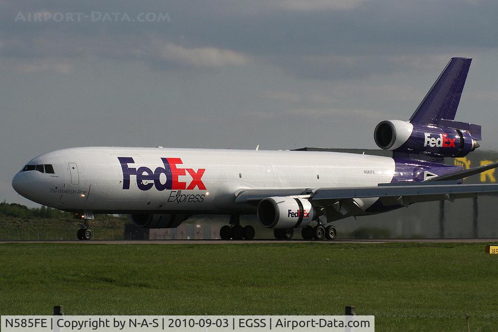 N585FE, 1992 McDonnell Douglas MD-11F C/N 48481, Arriving