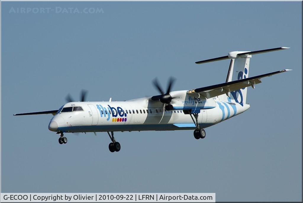 G-ECOO, 2009 De Havilland Canada DHC-8-402Q Dash 8 C/N 4237, Landing at Rennes