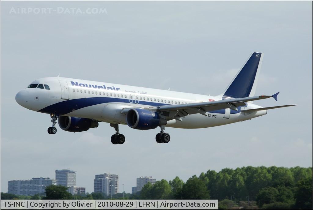 TS-INC, 2002 Airbus A320-214 C/N 1744, Landing at Rennes