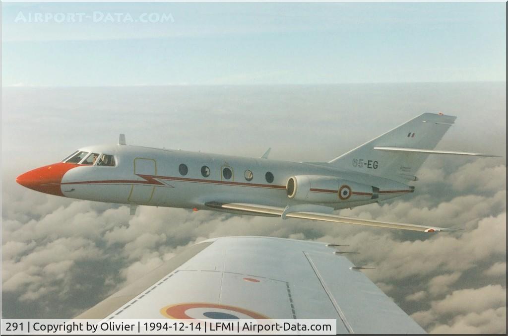 291, Dassault Falcon (Mystere) 20F C/N 291, In flight over Istres.