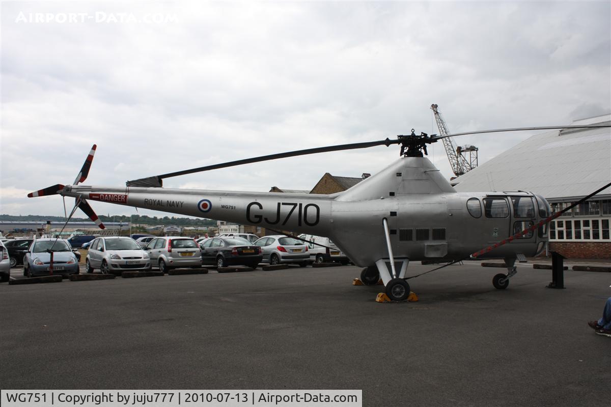 WG751, 1952 Westland Dragonfly HR.5 C/N WA/H/61, on display at World Naval Base, Chatham, Kent