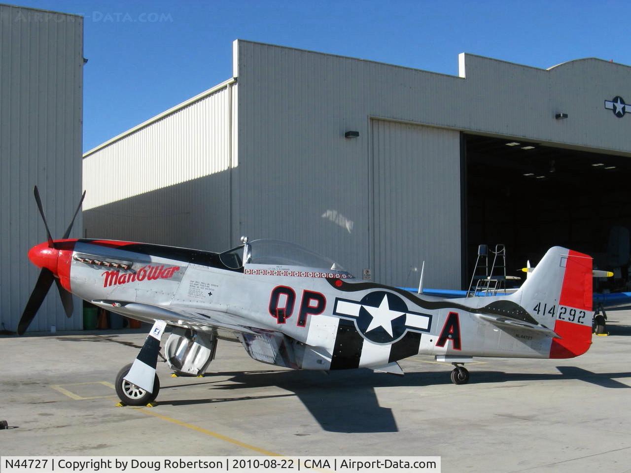N44727, 1944 North American P-51D Mustang C/N 122-39198, 1944 North American/Aero Classics P-51D MUSTANG 'Man-O-War', Packard ROLLS-ROYCE V-1650-7 Merlin 1,695 Hp
