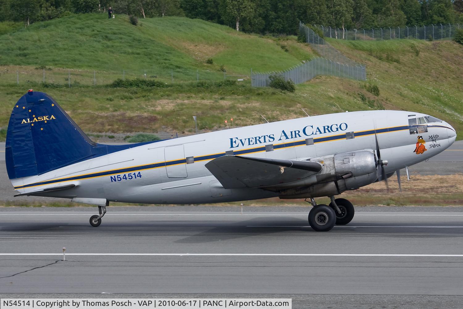 N54514, 1944 Curtiss C-46D-10-CU Commando C/N 33285, Everts Air Cargo
