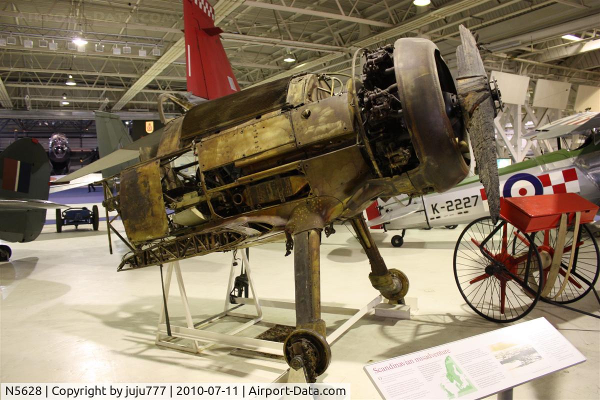 N5628, 1939 Gloster Gladiator Mk2 C/N Not found N5628, on display at Hendon RAF Muséum