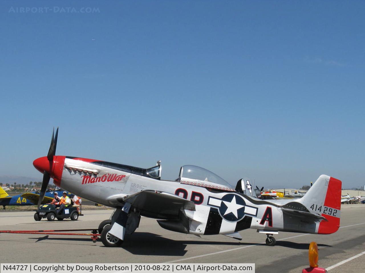 N44727, 1944 North American P-51D Mustang C/N 122-39198, 1944 North American/Aero Classics P-51D MUSTANG 'Man-O-War', Packard ROLLS ROYCE V-1650-7 Merlin 1,695 Hp