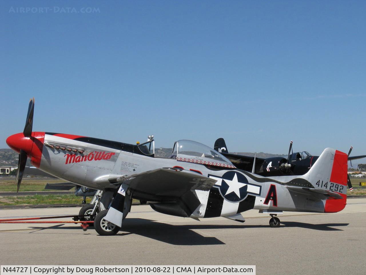 N44727, 1944 North American P-51D Mustang C/N 122-39198, 1944 North American/Aero Classics P-51D MUSTANG 'Man-O-War', Packard ROLLS-ROYCE V-1650-7 Merlin 1,695 Hp