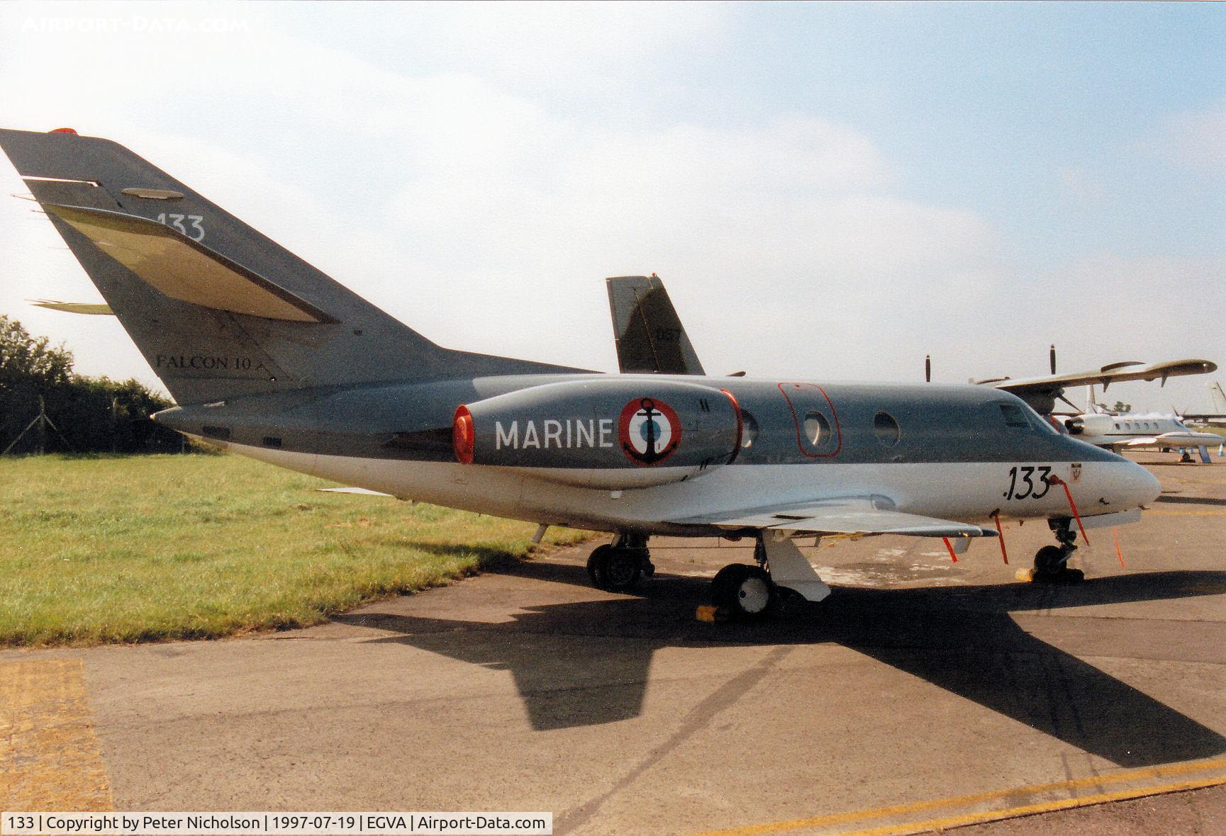 133, 1978 Dassault Falcon 10MER C/N 133, Falcon 10MER, callsign French Navy 55C4 of 57S on display at the 1997 Intnl Air Tattoo at RAF Fairford.