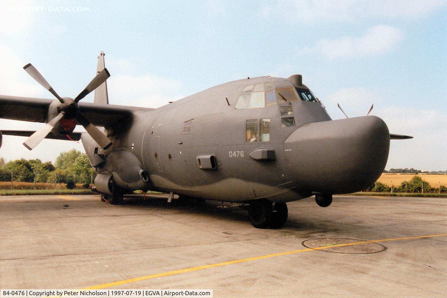 84-0476, 1984 Lockheed MC-130H Combat Talon II C/N 382-5042, Combat Talon Hercules, callsign Talon 83, of 7th Special Operations Squadron based at RAF Mildenhall on displayat the 1997 Intnl Air Tattoo at RAF Fairford.
