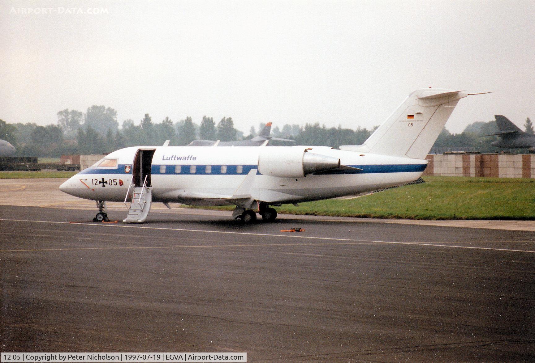 12 05, 1986 Canadair Challenger 601 (CL-600-2A12) C/N 3053, German Air Force Challenger of the FBS VIP Flight on the flight-line at the 197 Intnl Air Tattoo at RAF Fairford.