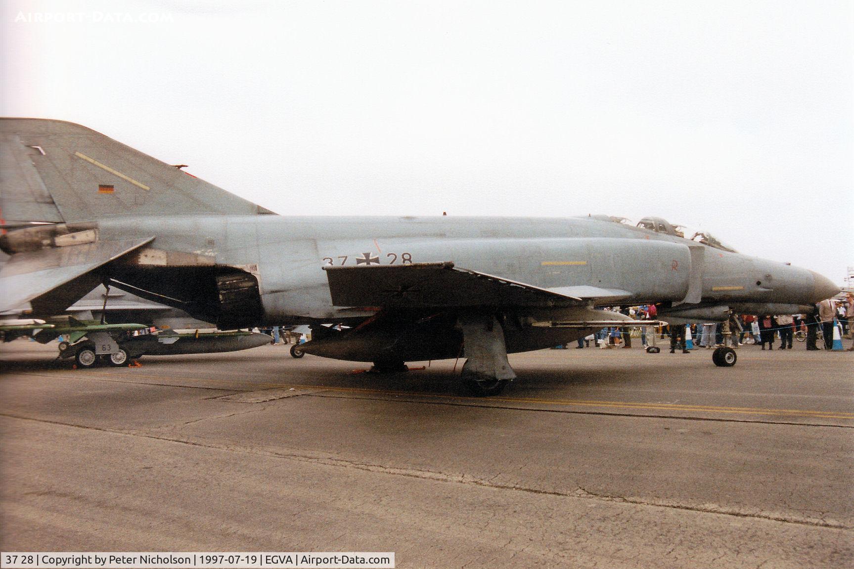 37 28, 1972 McDonnell Douglas F-4F Phantom II C/N 4417, F-4F Phantom, callsign German Air Foce Hotel Golf 51, on display at the 1997 Intnl Air Tattoo at RAF Fairford.