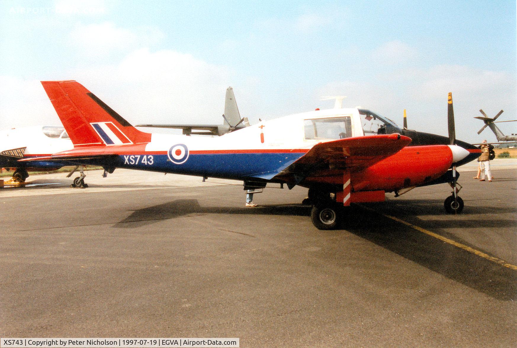XS743, 1965 Beagle B-206Z Basset C/N B.004, Basset CC.1, callsign Tester 77, of the Empire Test Pilots School at Boscombe Down on display at the 1997 Intnl Air Tattoo at RAF Fairford.