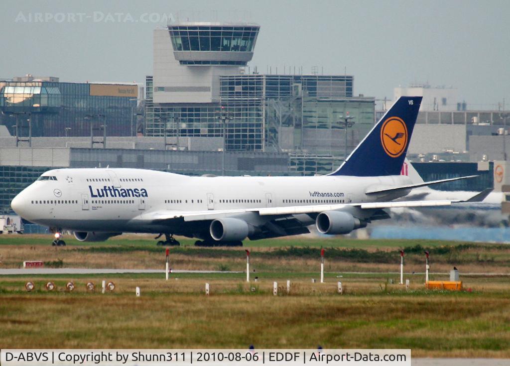 D-ABVS, 1997 Boeing 747-430 C/N 28286, Taxiing to the terminal after landing rwy 25R