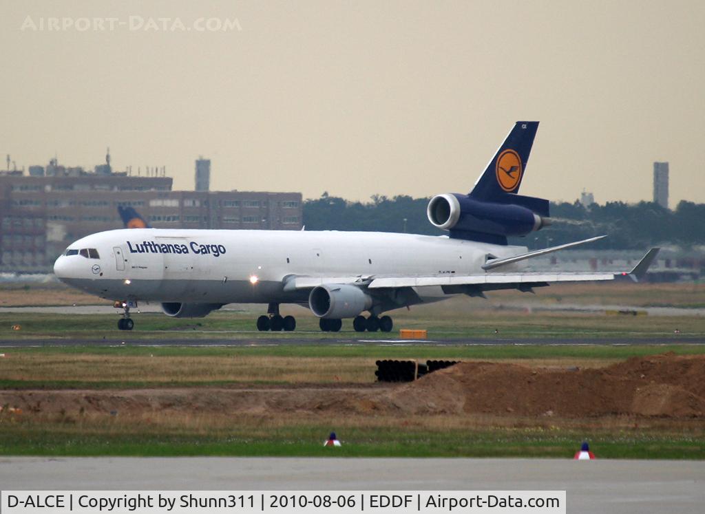 D-ALCE, 1998 McDonnell Douglas MD-11F C/N 48785, Taxiing to the Cargo area...