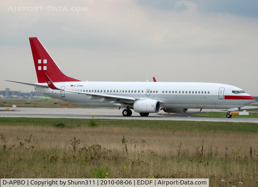 D-APBD, 2005 Boeing 737-8BK C/N 33021, Taking off rwy 18