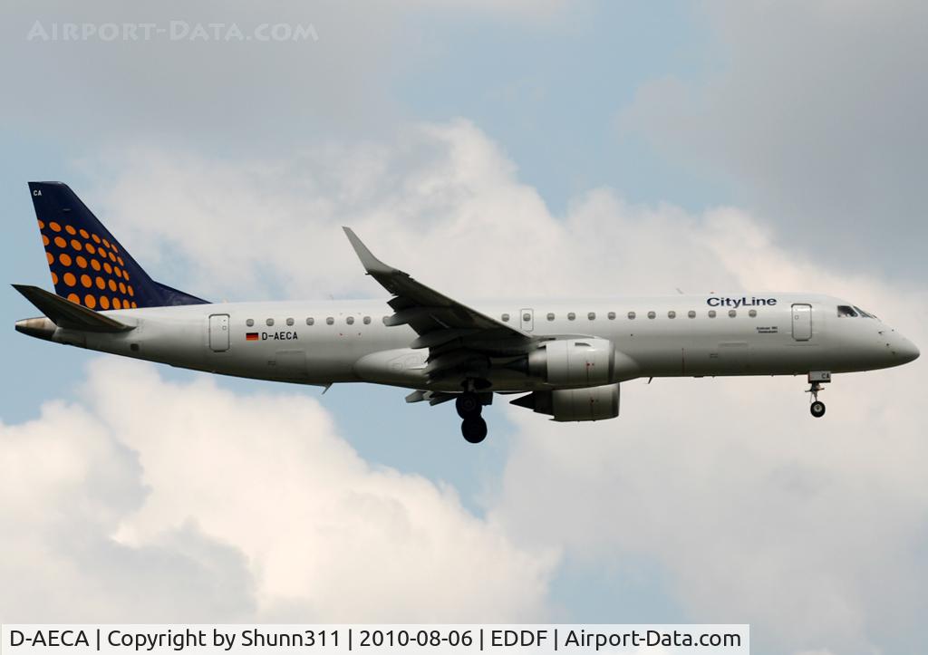 D-AECA, 2009 Embraer 190LR (ERJ-190-100LR) C/N 19000327, Landing rwy 07R