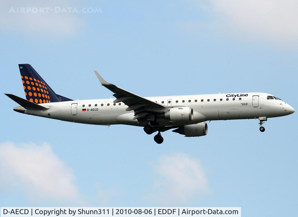 D-AECD, 2010 Embraer 190LR (ERJ-190-100LR) C/N 19000337, Landing rwy 07L