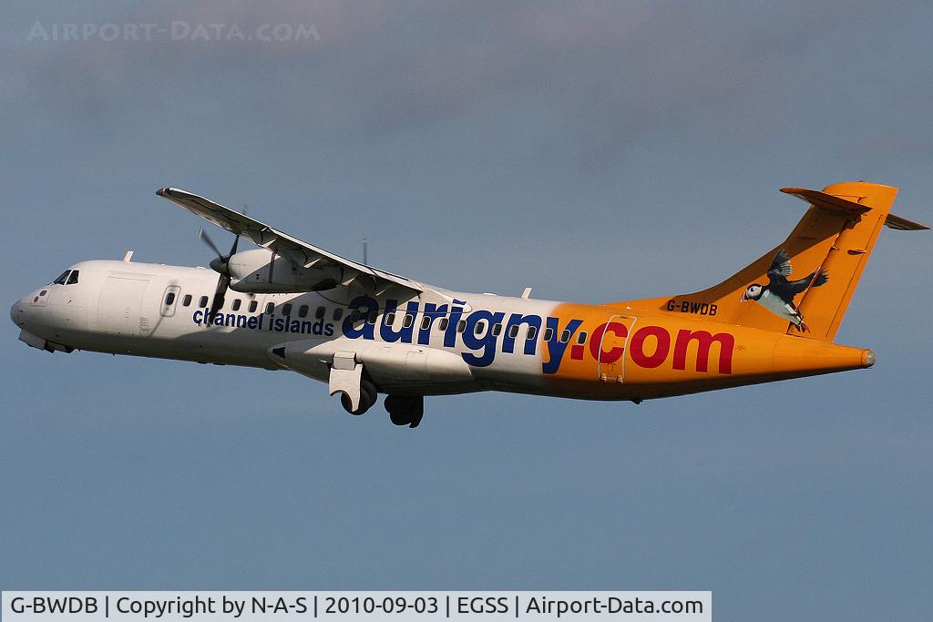 G-BWDB, 1995 ATR 72-202 C/N 449, Departing back to the Channel Islands