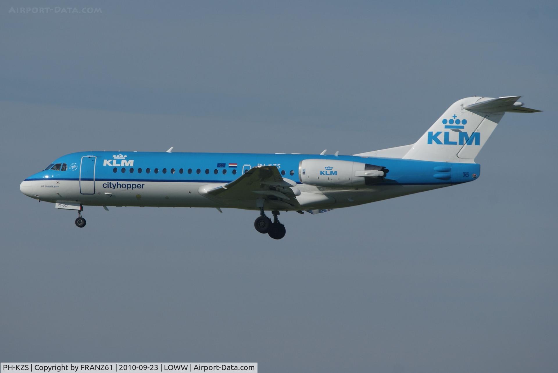 PH-KZS, 1995 Fokker F70 (F-28-0070) C/N 11540, KLM