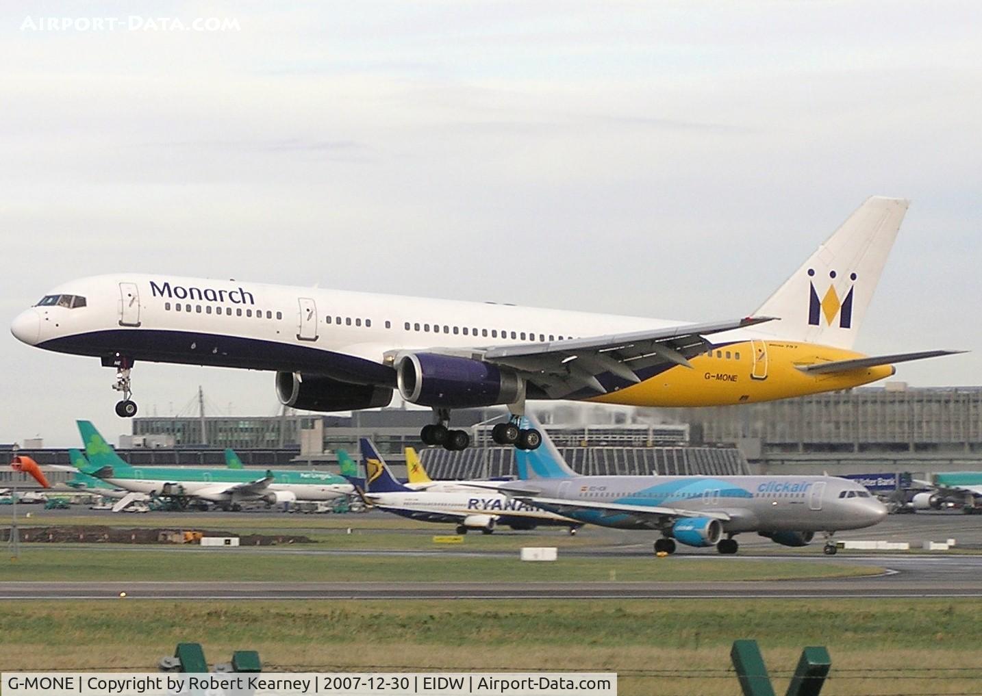 G-MONE, 1985 Boeing 757-2T7 C/N 23293, Shortly before touch down