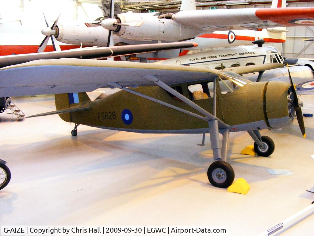 G-AIZE, Fairchild UC-61A Argus II (24W-41A) C/N 565, The Museum's aircraft was used during the war as a hack for the US 8th Air Force. After purchase from private owners in 1973, it spent many years in deep storage, before restoration for the Museum by the Medway Aircraft Preservation Society in 1999.