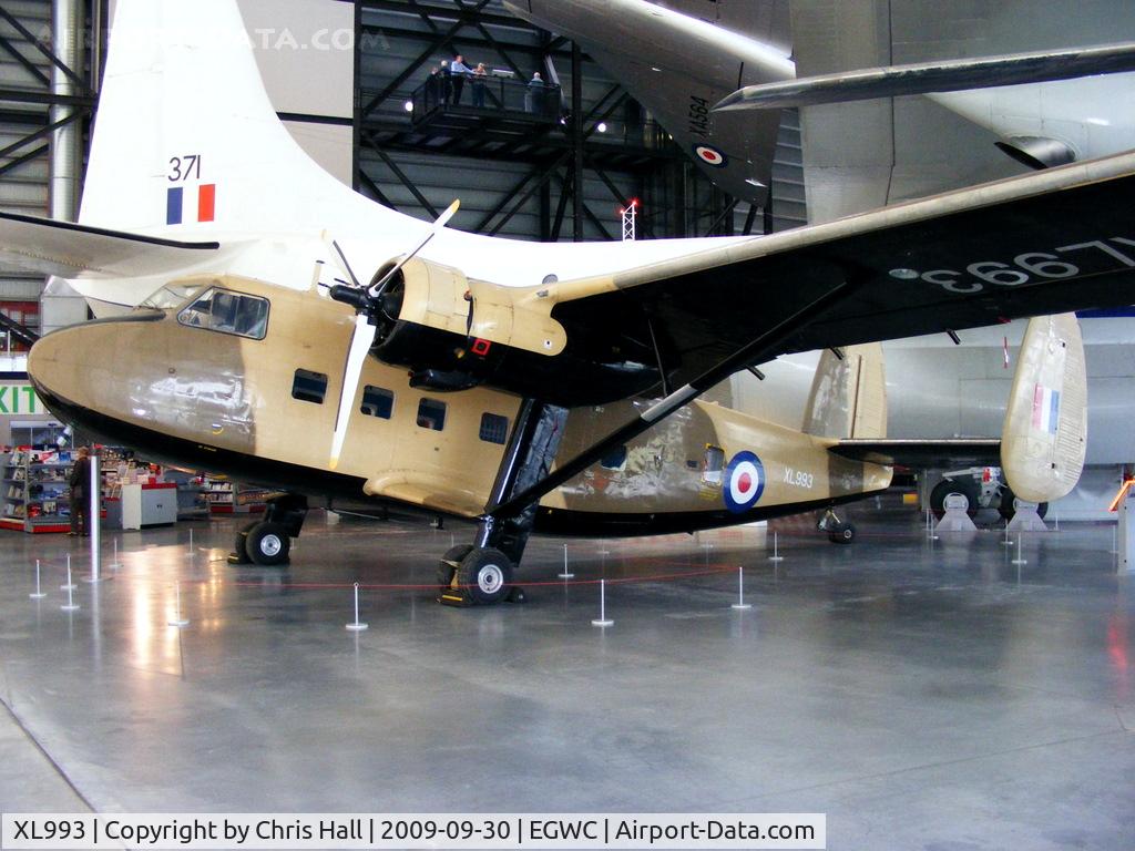 XL993, 1958 Scottish Aviation Twin Pioneer CC.1 C/N 528, Known as the 'Twin Pin', the Twin Pioneer was a follow-up to the same company's single-engined short take-off and landing (STOL) transport, the Pioneer, and like the latter required an area only 30m (99ft) by 275m (902ft) in which to operate.