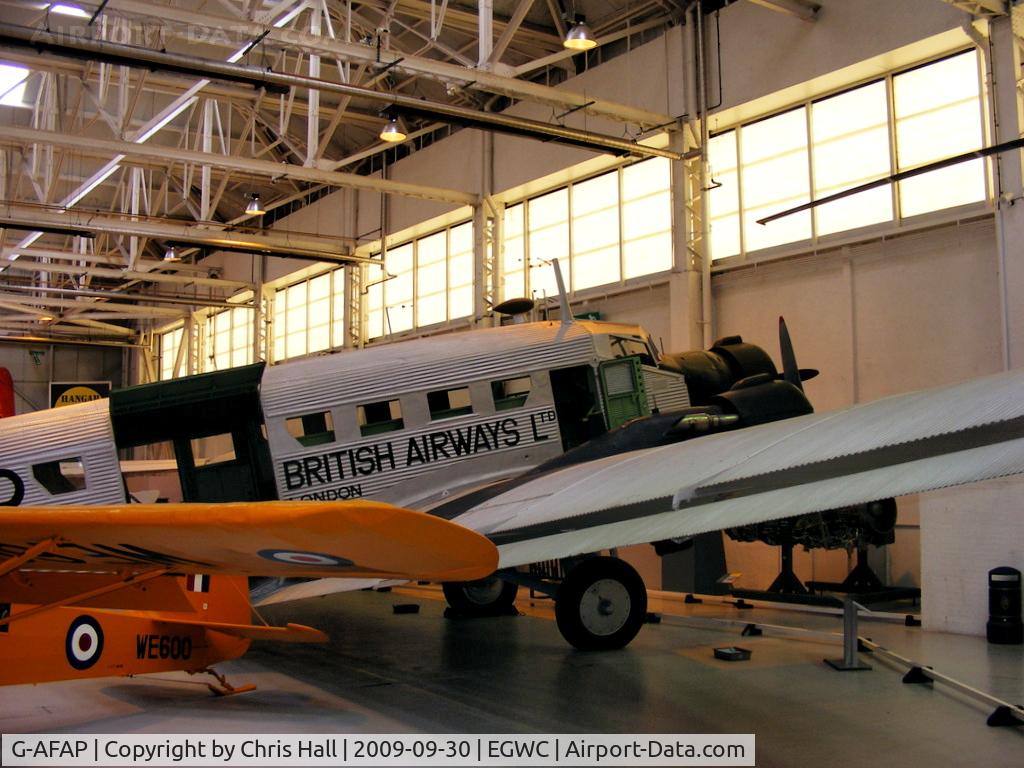 G-AFAP, Junkers (CASA) 352L (Ju-52) C/N 163, The Ju52/3m, flew in April 1932. Orders for this robust aircraft, which could carry seventeen passengers or eighteen troops, soon started coming in and included an order for three from the pre-war British Airways, whose colours this example is displayed