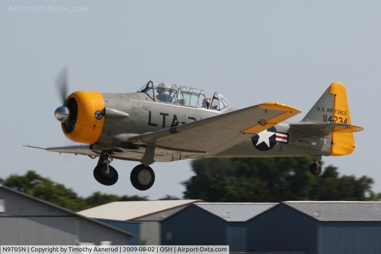 N9705N, 1952 North American T-6G Texan C/N 182-421, 1952 North American T-6G, c/n: 51-14734