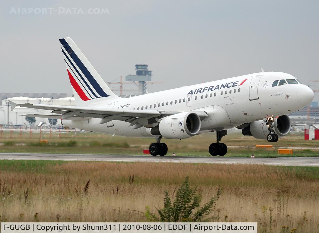 F-GUGB, 2003 Airbus A318-111 C/N 2059, Taking off rwy 18 in new c/s