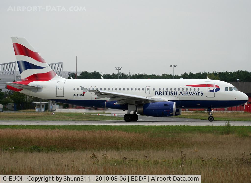 G-EUOI, 2001 Airbus A319-131 C/N 1606, Taking off rwy 18