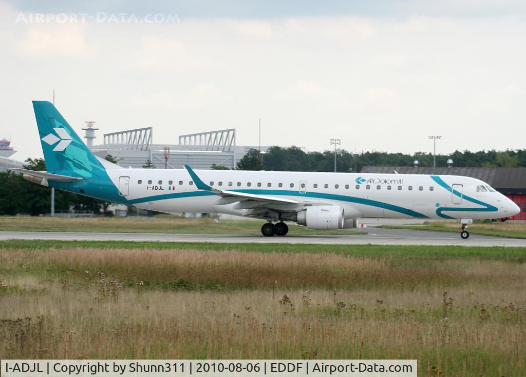 I-ADJL, 2009 Embraer 195LR (ERJ-190-200LR) C/N 19000256, Taking off rwy 18