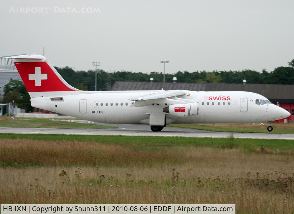 HB-IXN, 1996 British Aerospace Avro 146-RJ100 C/N E3286, Taking off rwy 18