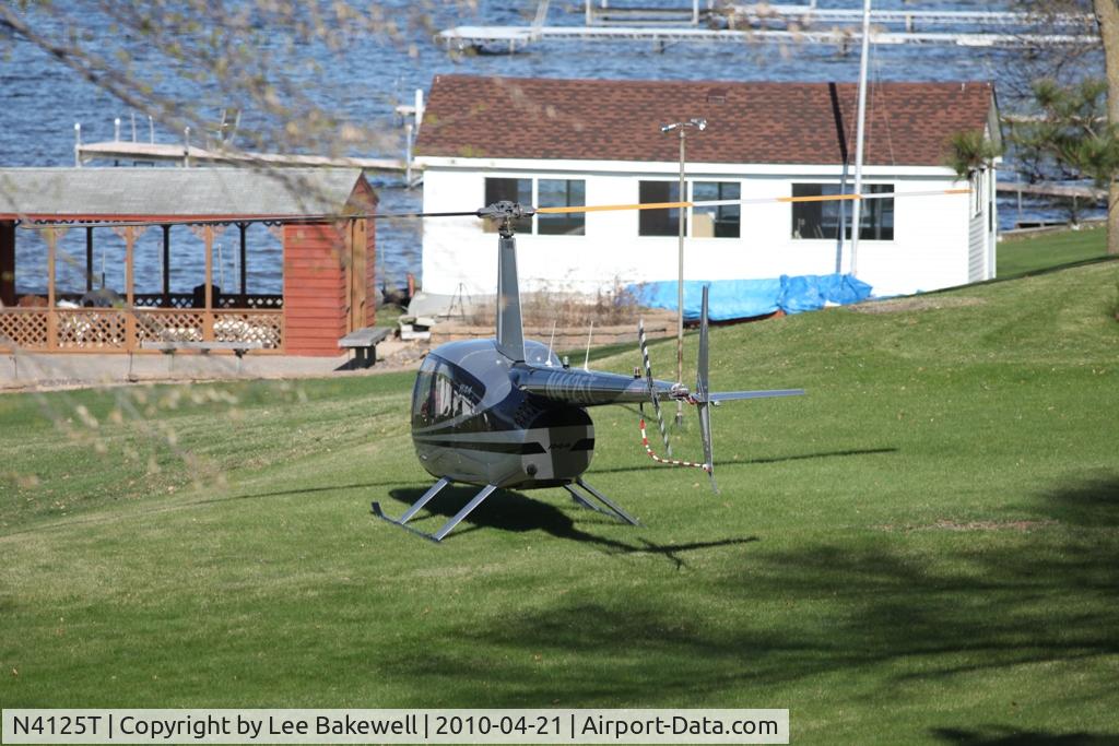 N4125T, 2008 Robinson R44 II C/N 12100, After landing on shore of Forest Lake, MN