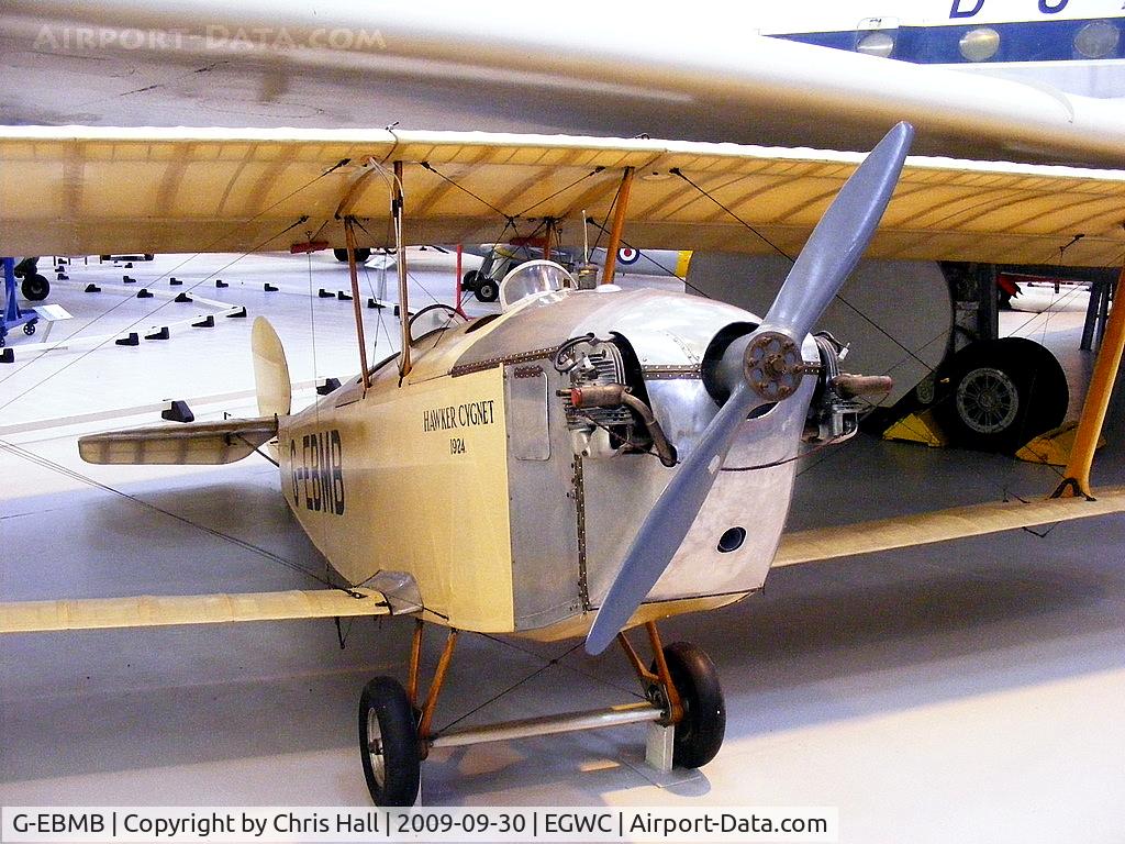 G-EBMB, 1924 Hawker Cygnet 1 C/N 1, The Cygnet was the first aircraft to be designed by Sydney Camm after he joined what was then the Hawker Engineering Company. Two were built as the company's entries in the Air Ministry Light Aeroplane Competition of 1924, in which they performed well.