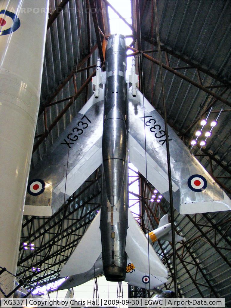 XG337, English Electric Lightning F.1 C/N 95026/1, The first P1B Lightning flew on 4 April 1957, It was known as the Lightning and was capable of supersonic interceptions of enemy aircraft; it remained in front line service for nearly three decades