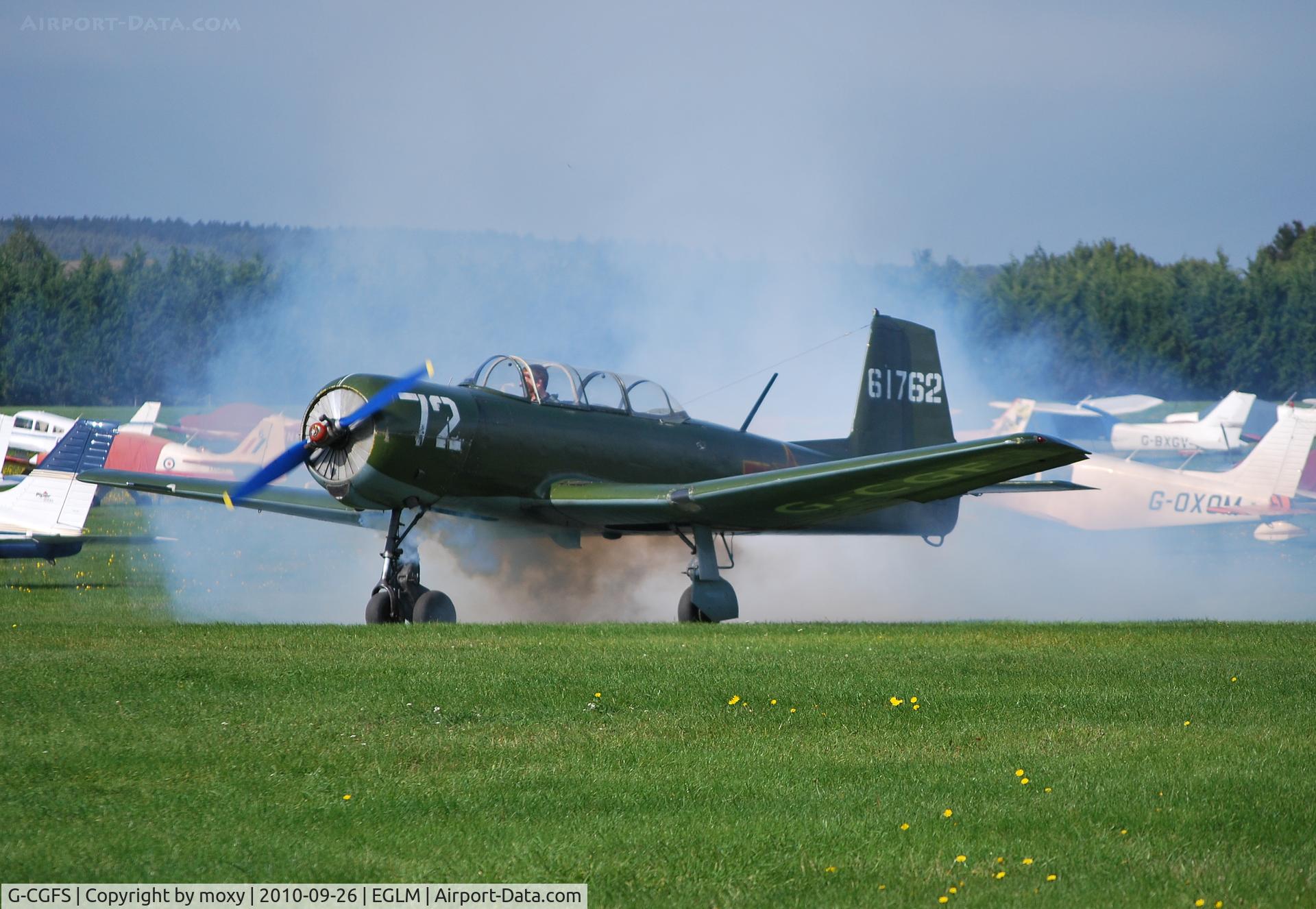 G-CGFS, 1988 Nanchang CJ-6A Chujiao C/N 4532008, Nanchang CJ-6A smoking well at White Waltham.