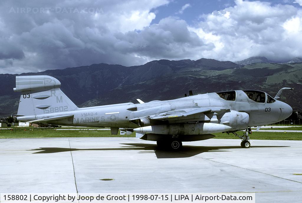 158802, Grumman EA-6B Prowler C/N P-32, During the nineties US Marines EA-6B's were deployed to Aviano for operations over the Balkans.